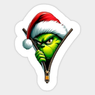 Grinch Zipper Sticker